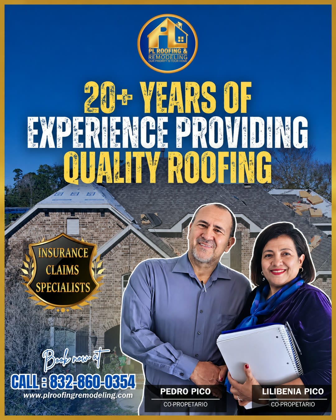 PL Roofing owner Eloy Pico and family — 20+ years of quality roofing